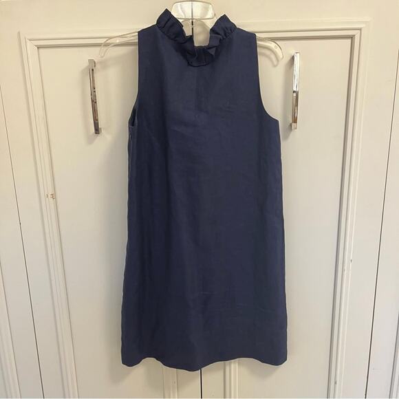 Navy Blue Ruffle Dress - Picture 4 of 6